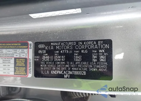 2021 Kia Sportage Lx z USA, uszkodzony, nr VIN KNDPMCAC0M7880028